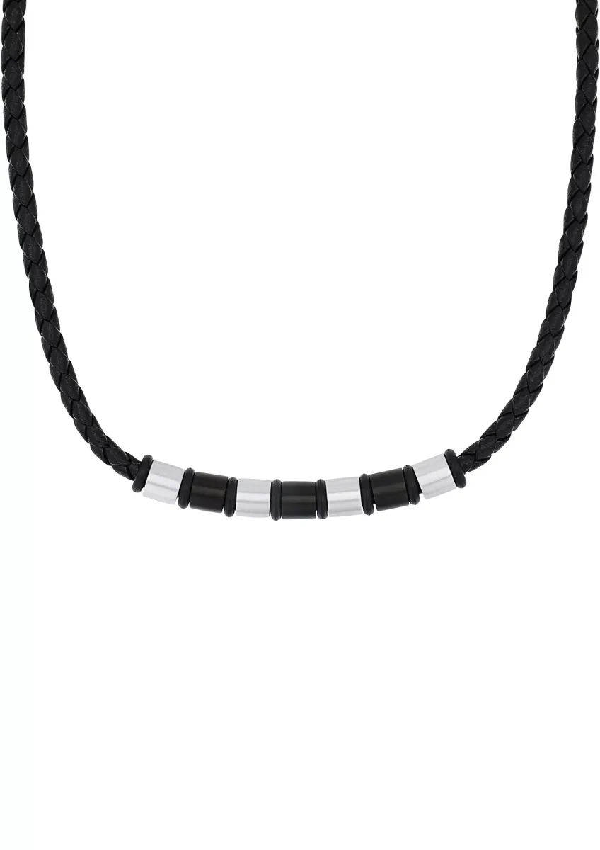 Lederkette mit Beads-Detail