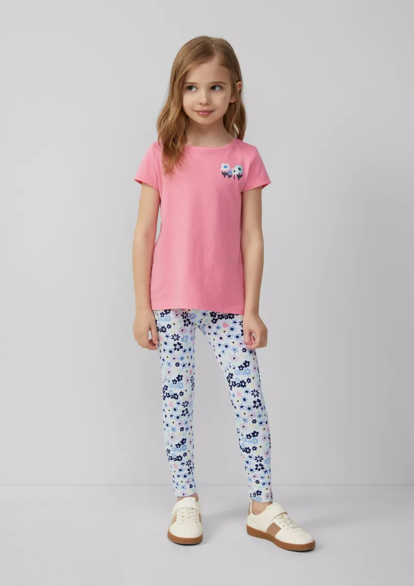 Leggings mit All-over-Print aus Baumwollstretch