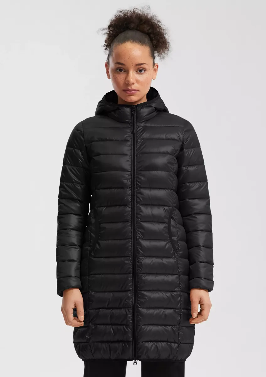 Leicht wattierter Steppmantel mit Kapuze