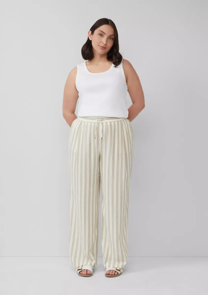Leichte Leinenmix-Hose mit Elastikbund
