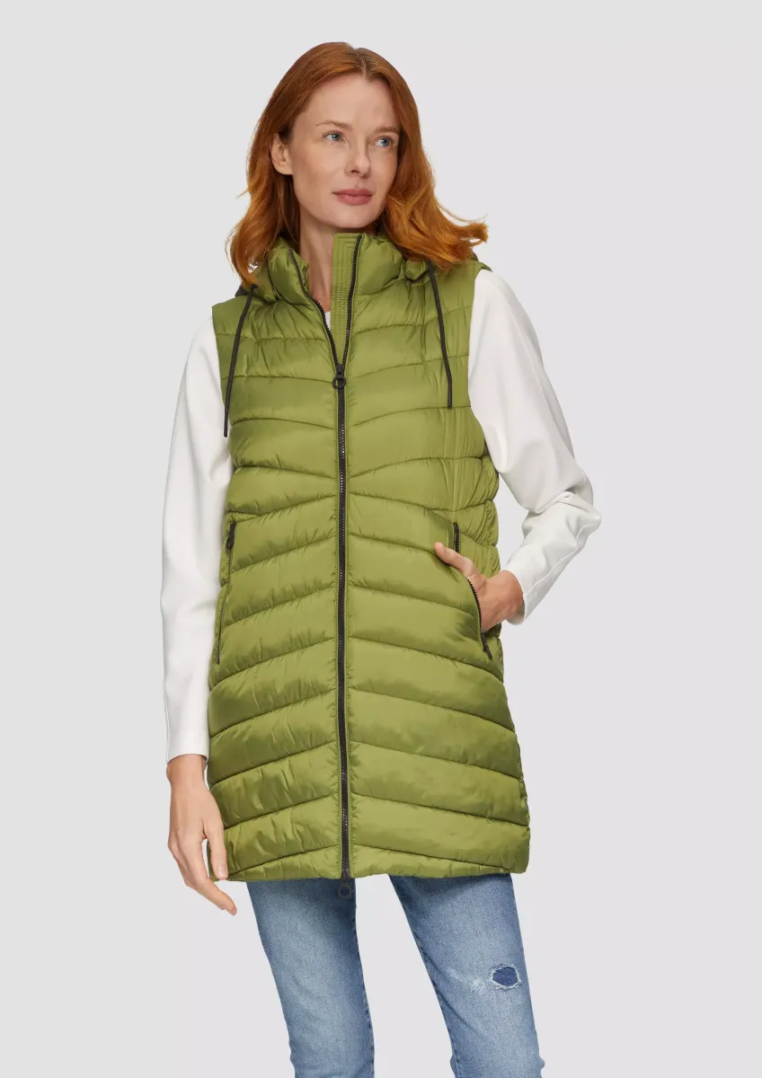 Leichte Steppweste mit Logo-Kapuze