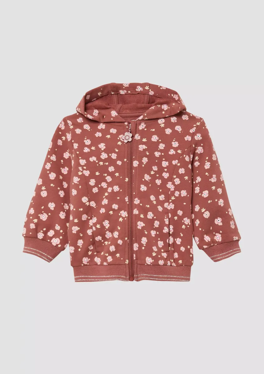 Leichte Sweatjacke mit Kapuze und Glitzer-Details