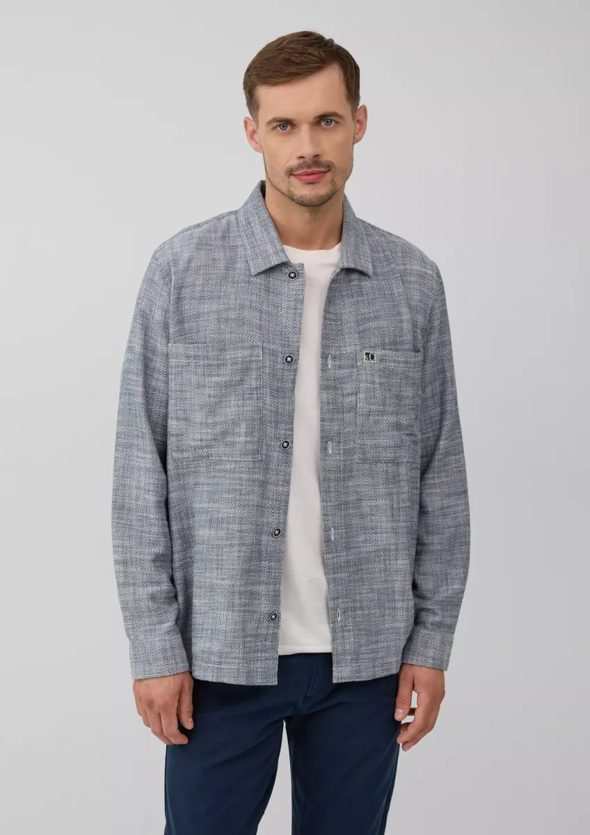 Leichtes Overshirt mit Struktur und aufgesetzten Taschen