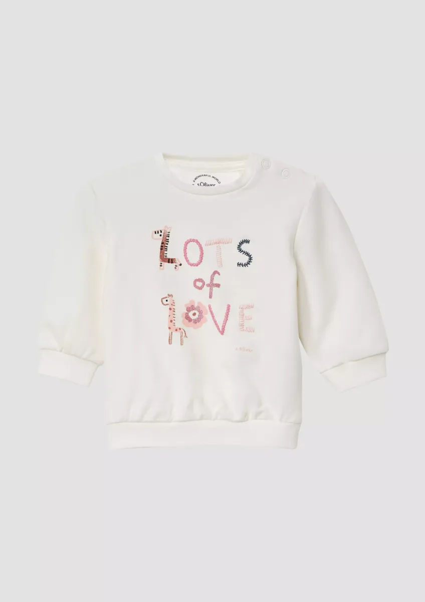 Leichtes Sweatshirt mit Puffärmeln und Glitzer-Print