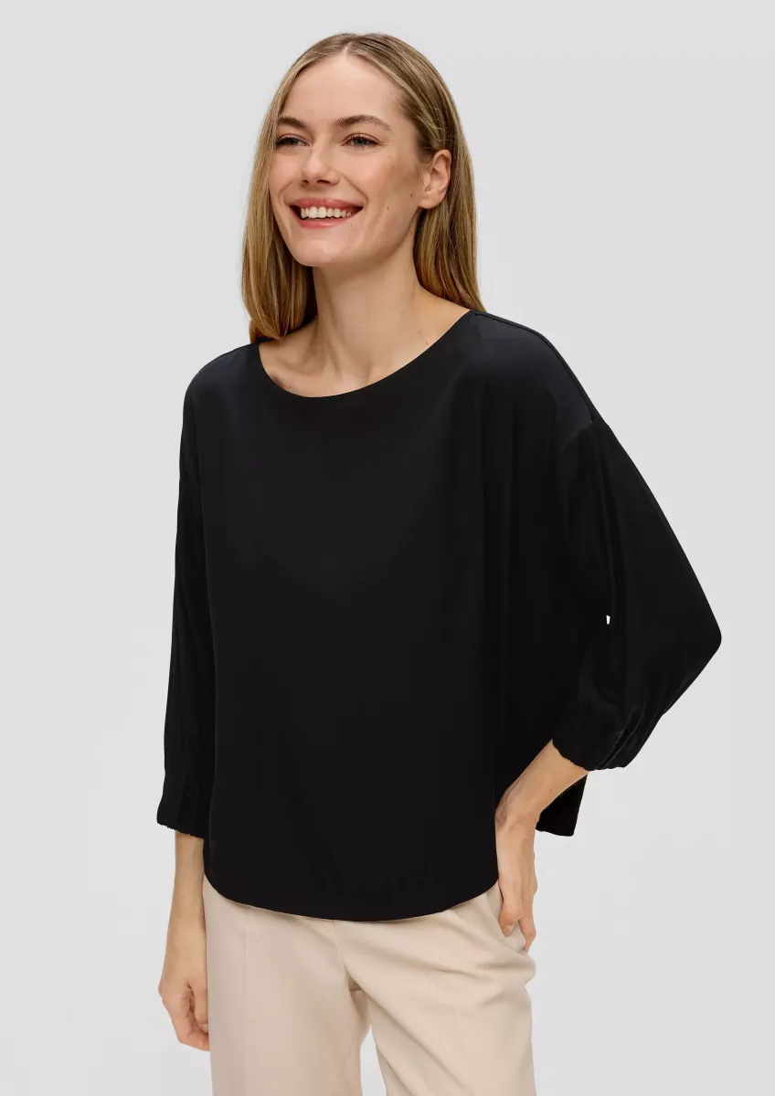 Locker geschnittene Bluse mit 3/4-Arm