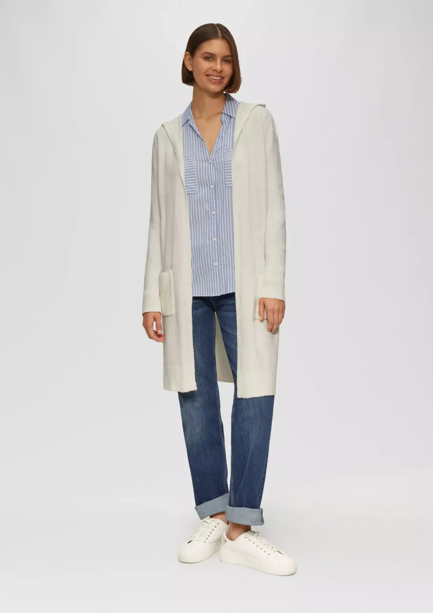 Long-Cardigan mit Kapuze