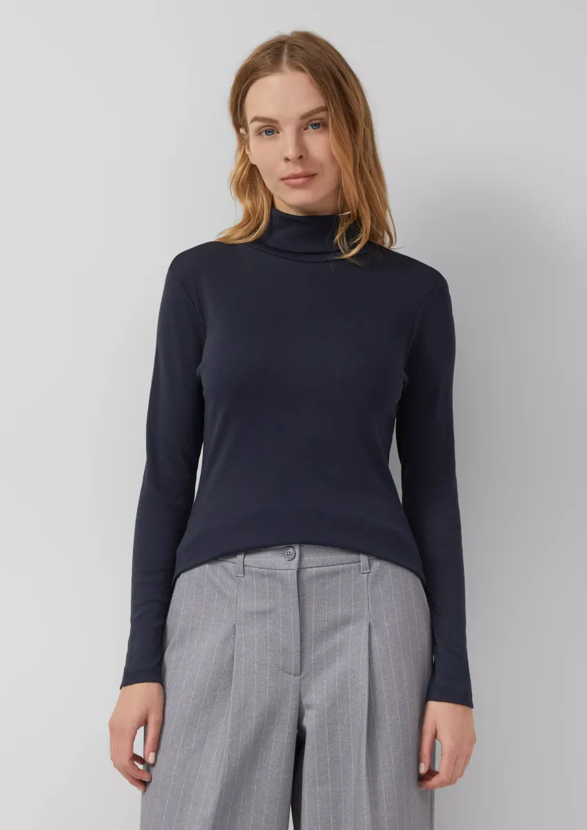 Longsleeve im Slim Fit mit Rollkragen