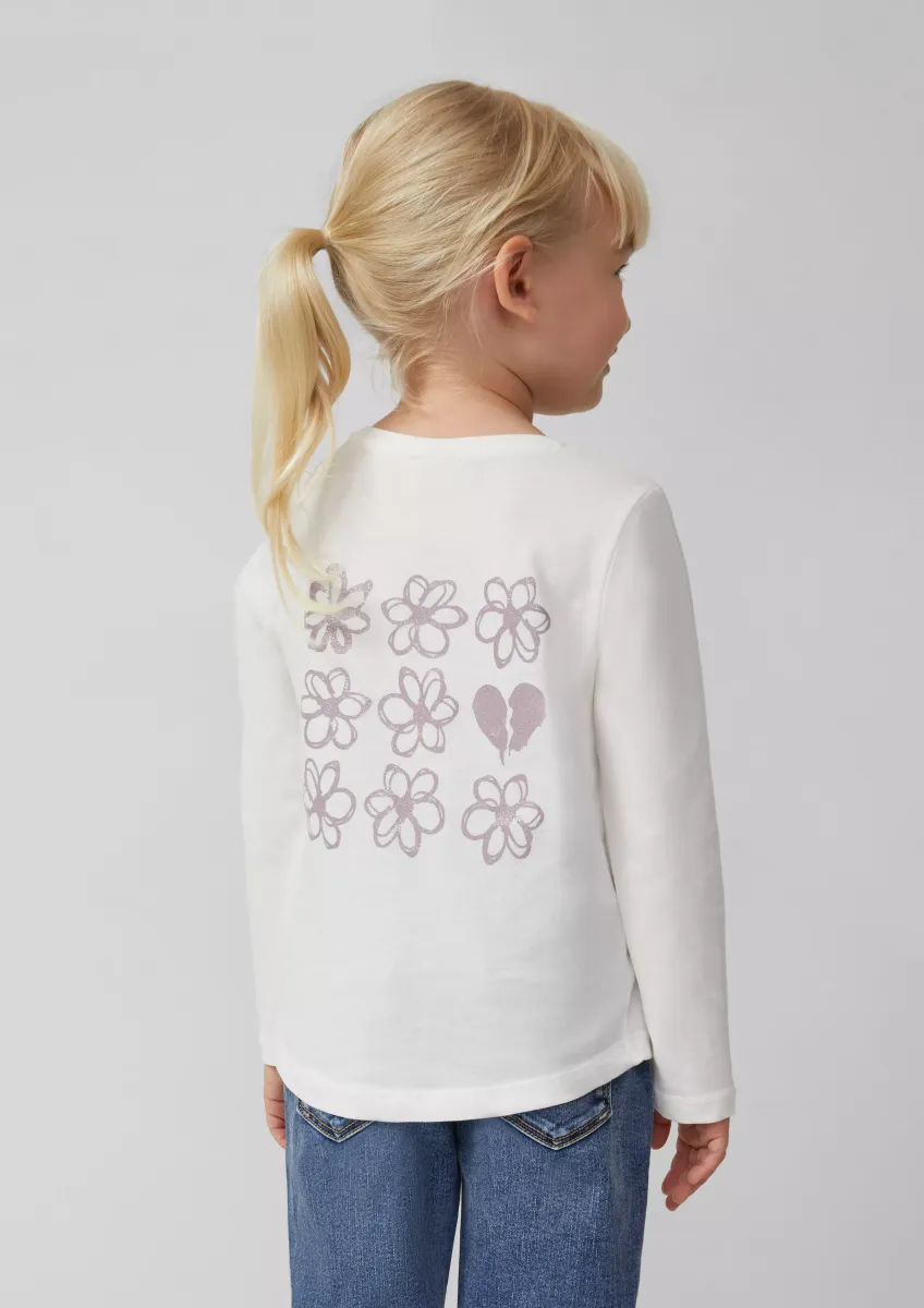 Longsleeve mit glitzerndem Front- und Rückenprint