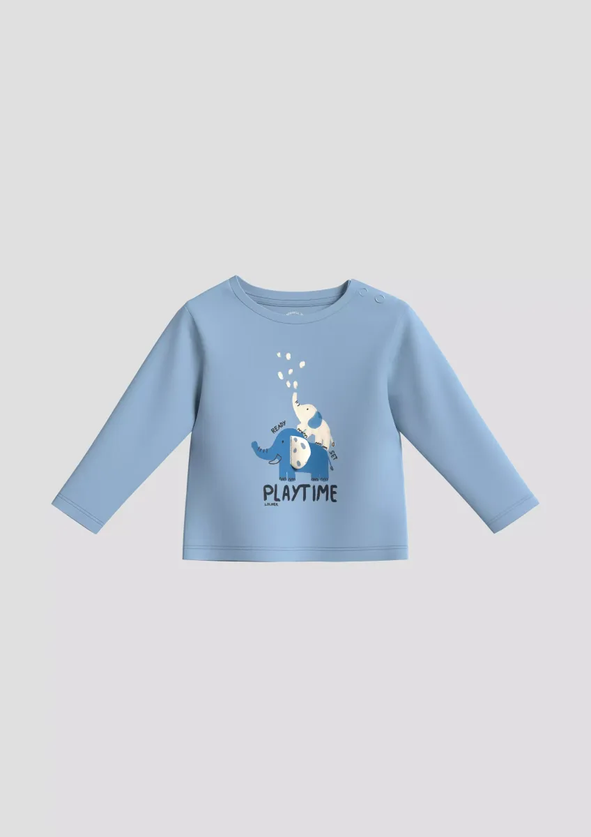 Longsleeve mit Grafik-Print und Applikation