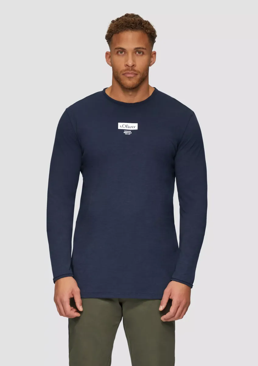 Longsleeve mit Label-Print