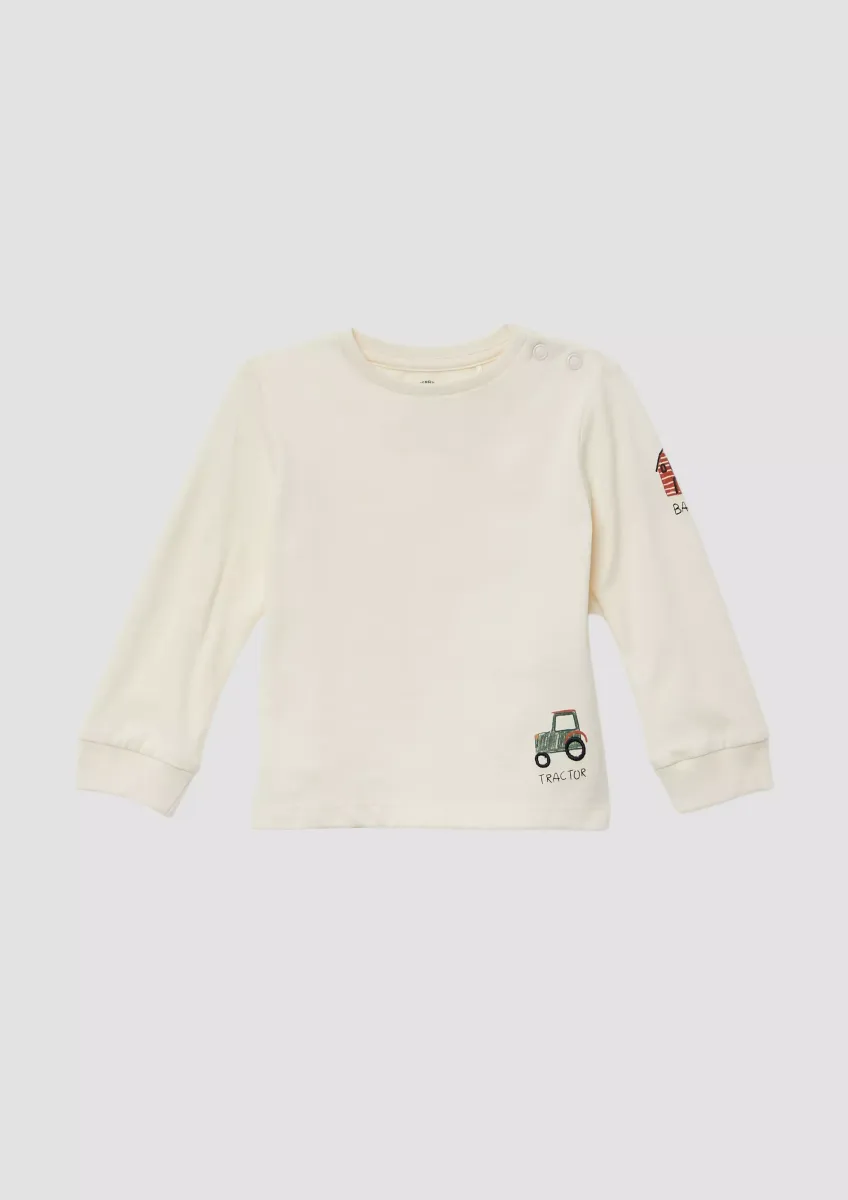 Longsleeve mit Print- und Stickerei-Details