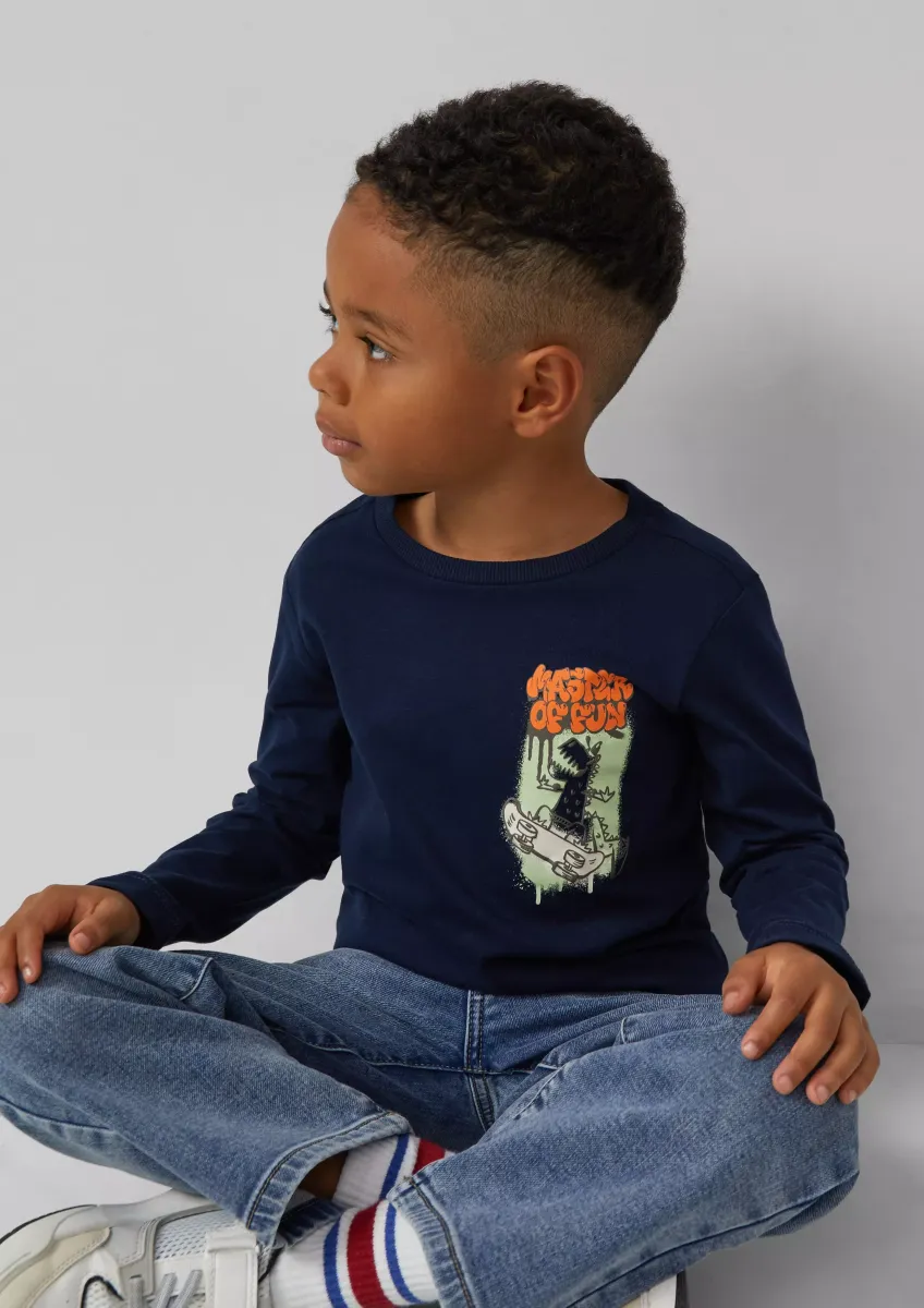 Longsleeve mit strukturiertem Frontprint