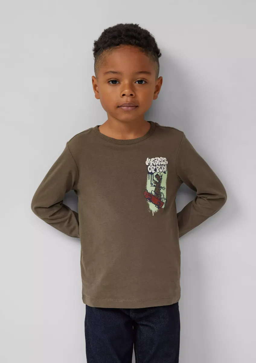 Longsleeve mit strukturiertem Frontprint