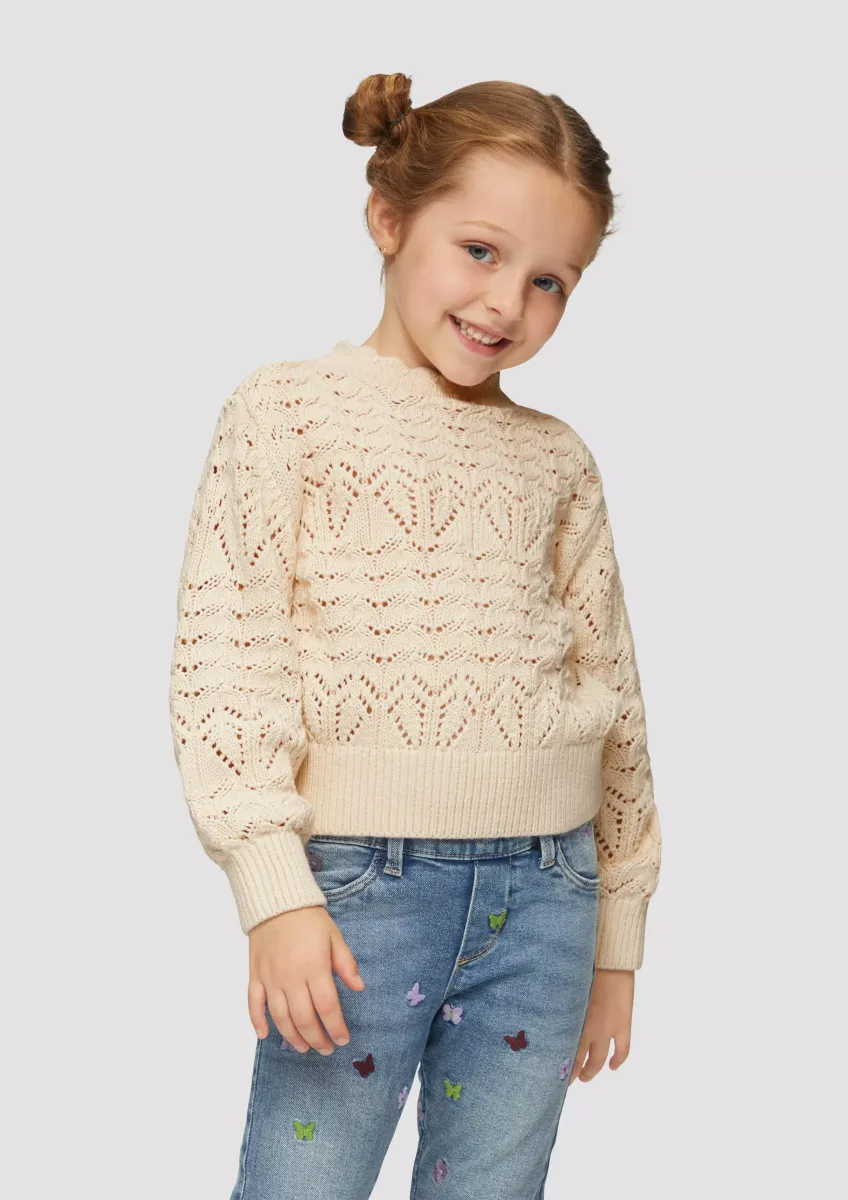 Loose-Fit-Pullover mit Ajour-Muster