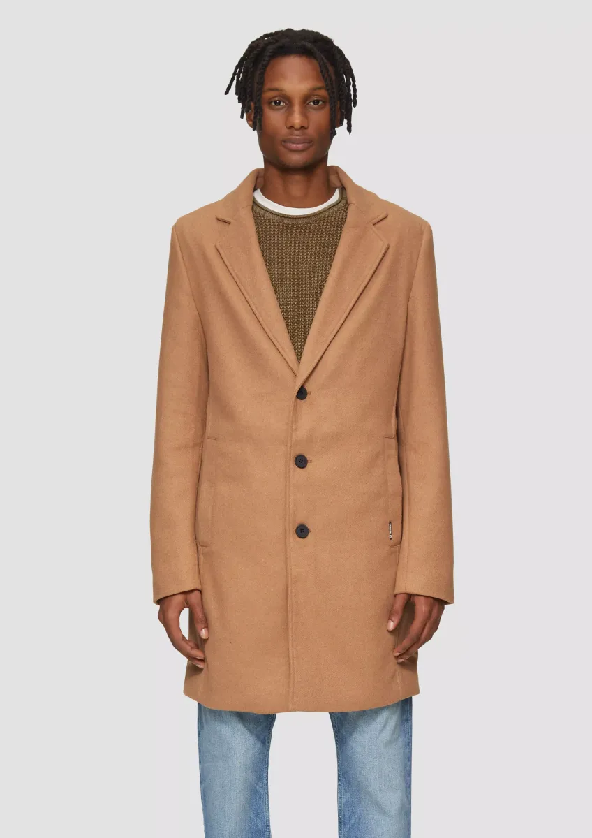 Mantel mit Reverskragen aus Wollmix