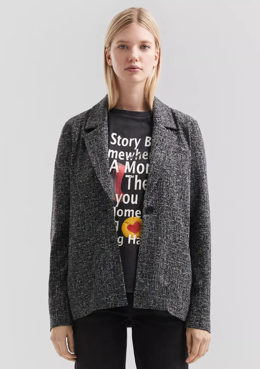 Melierter Blazer aus Interlockjersey