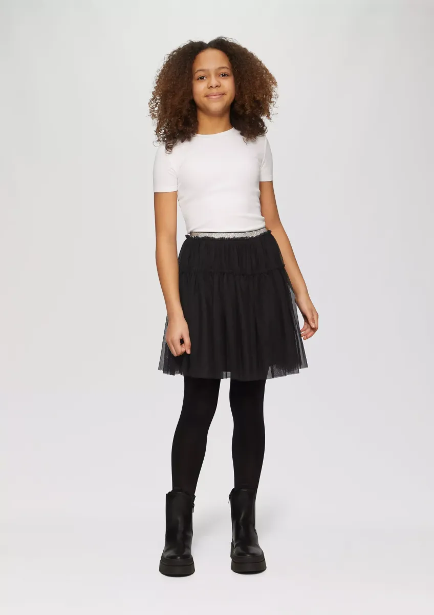 Mesh-Rock mit Volants und elastischem Glitzerbund