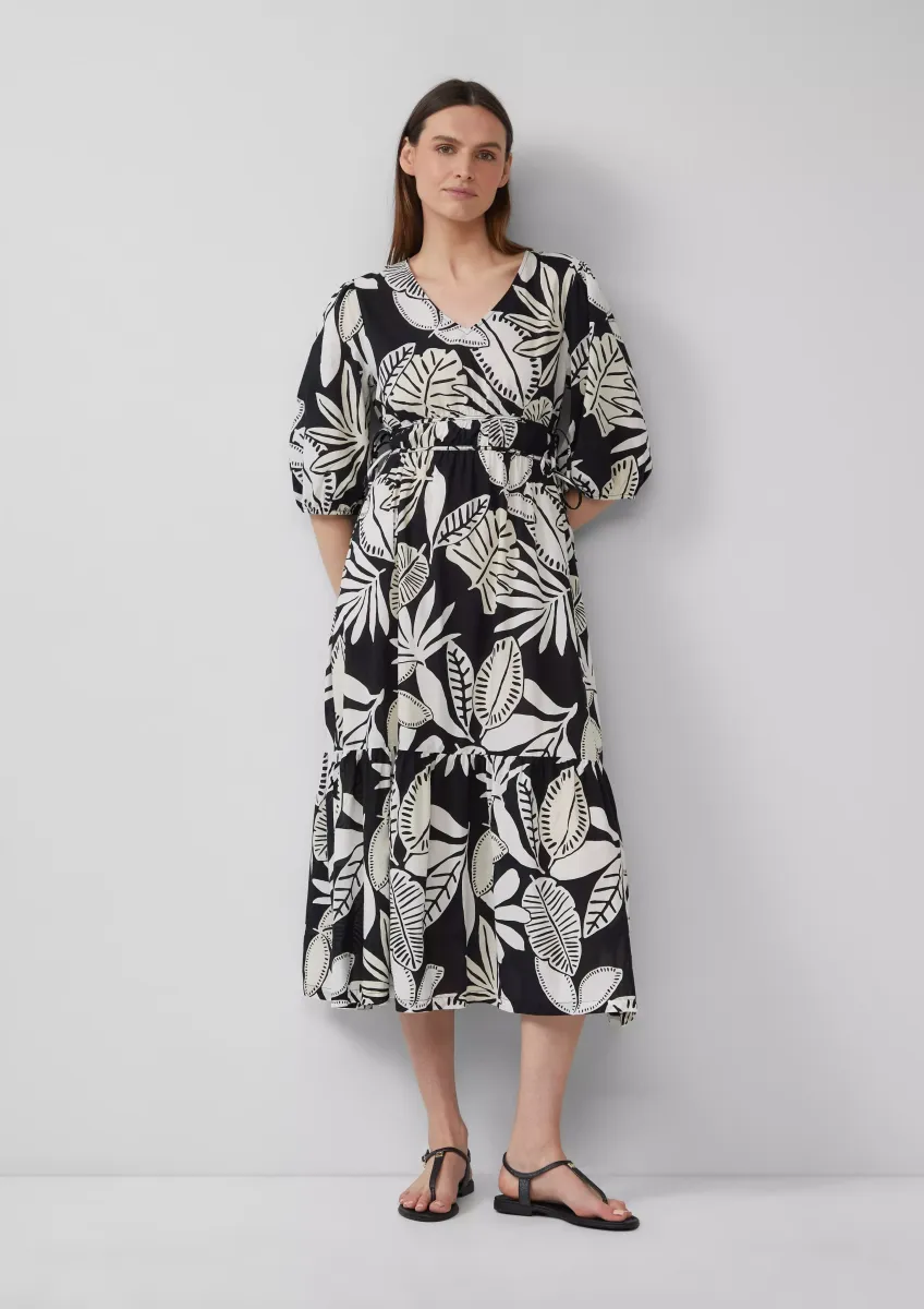 Midikleid aus Baumwolle mit Binde-Details