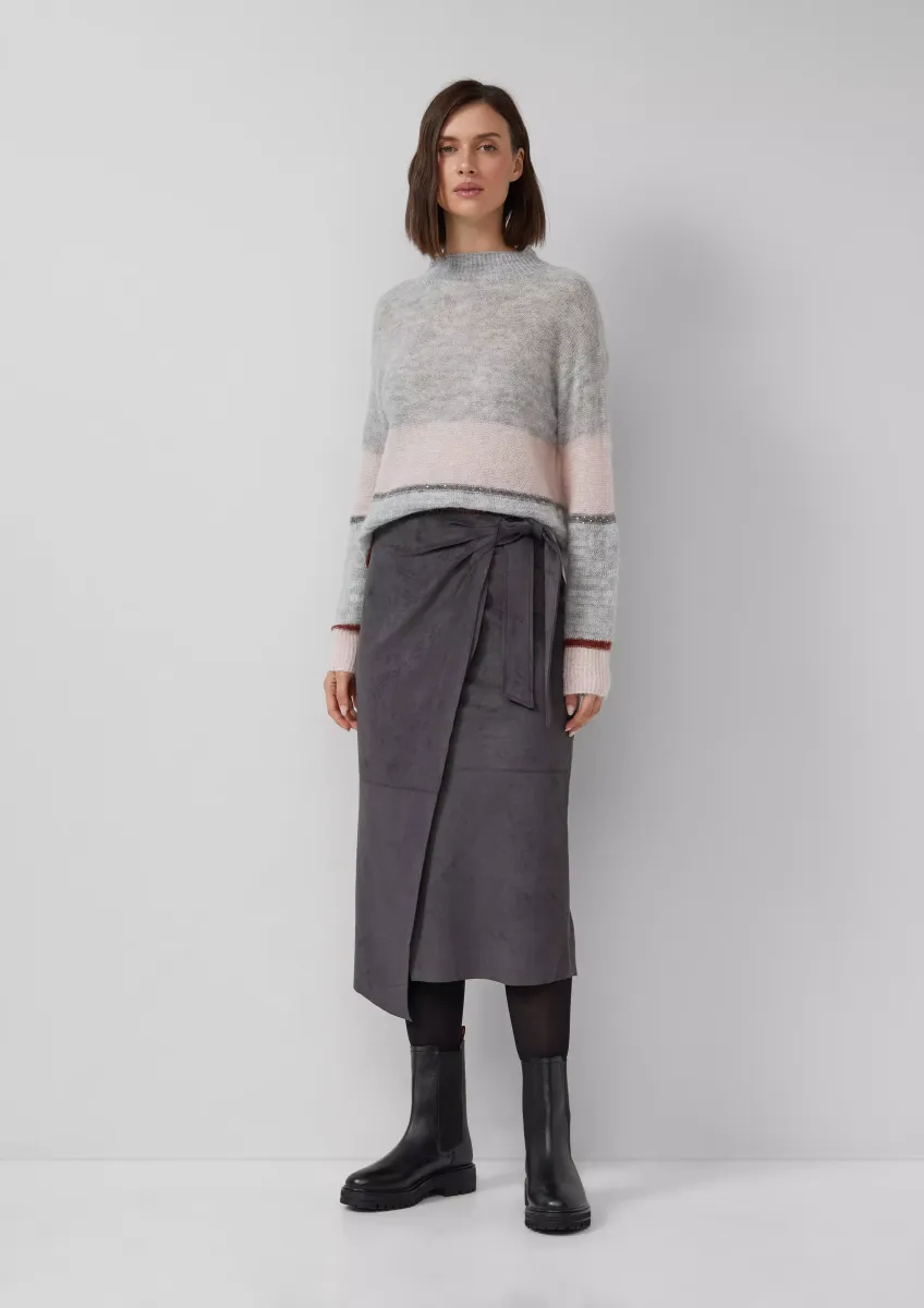 Midirock in Wickel- und Veloursleder-Optik