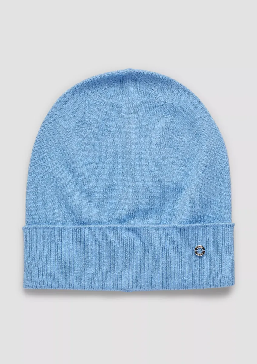 Mütze aus Feinstrick mit Logo-Ring