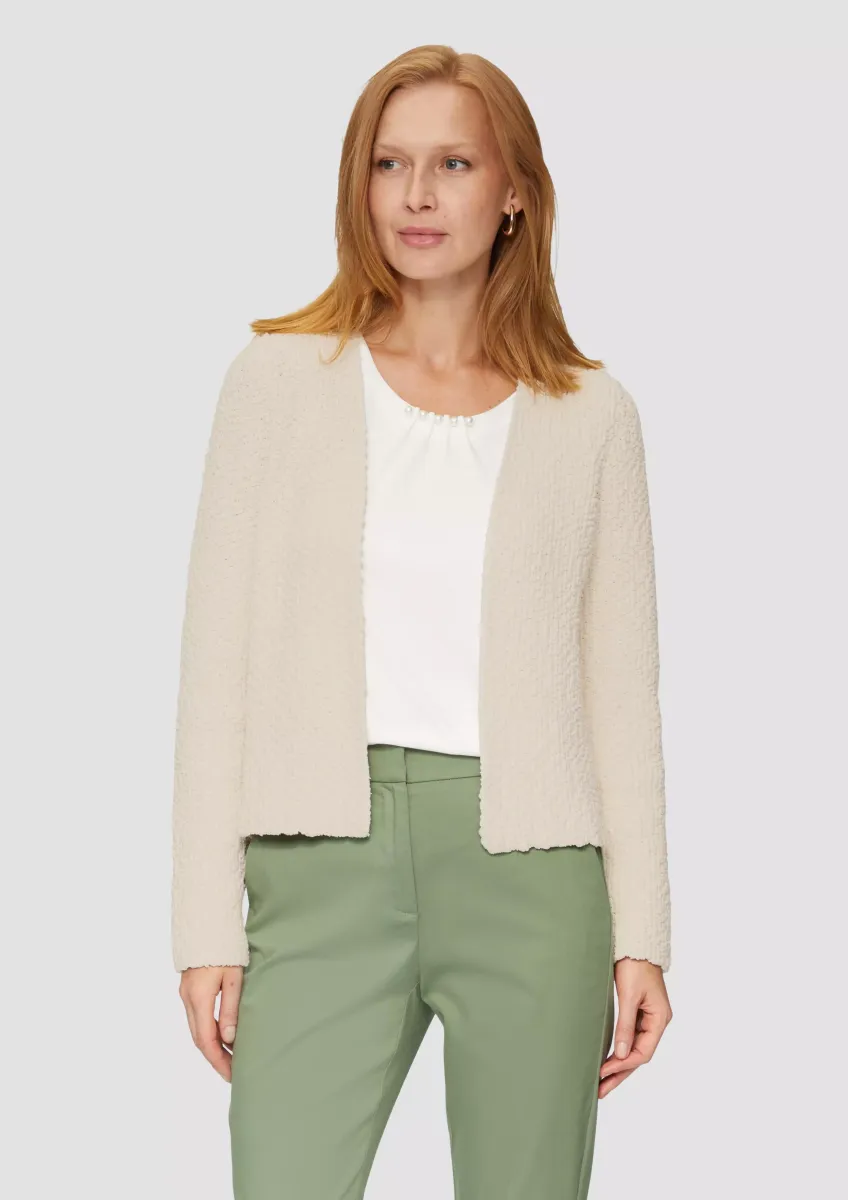Offene Strickjacke mit Glitzergarn