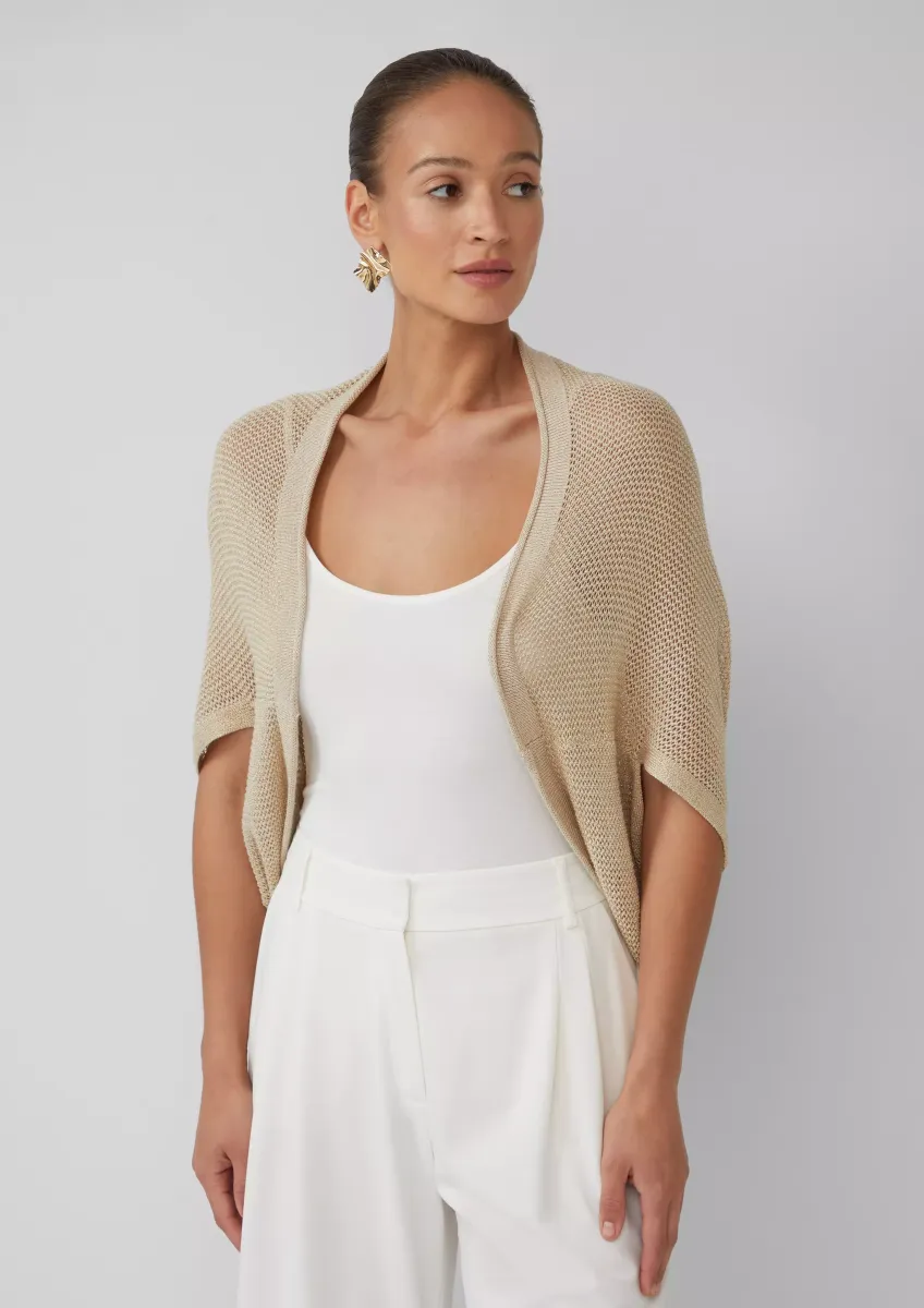 Offener Cardigan mit Glitzergarn