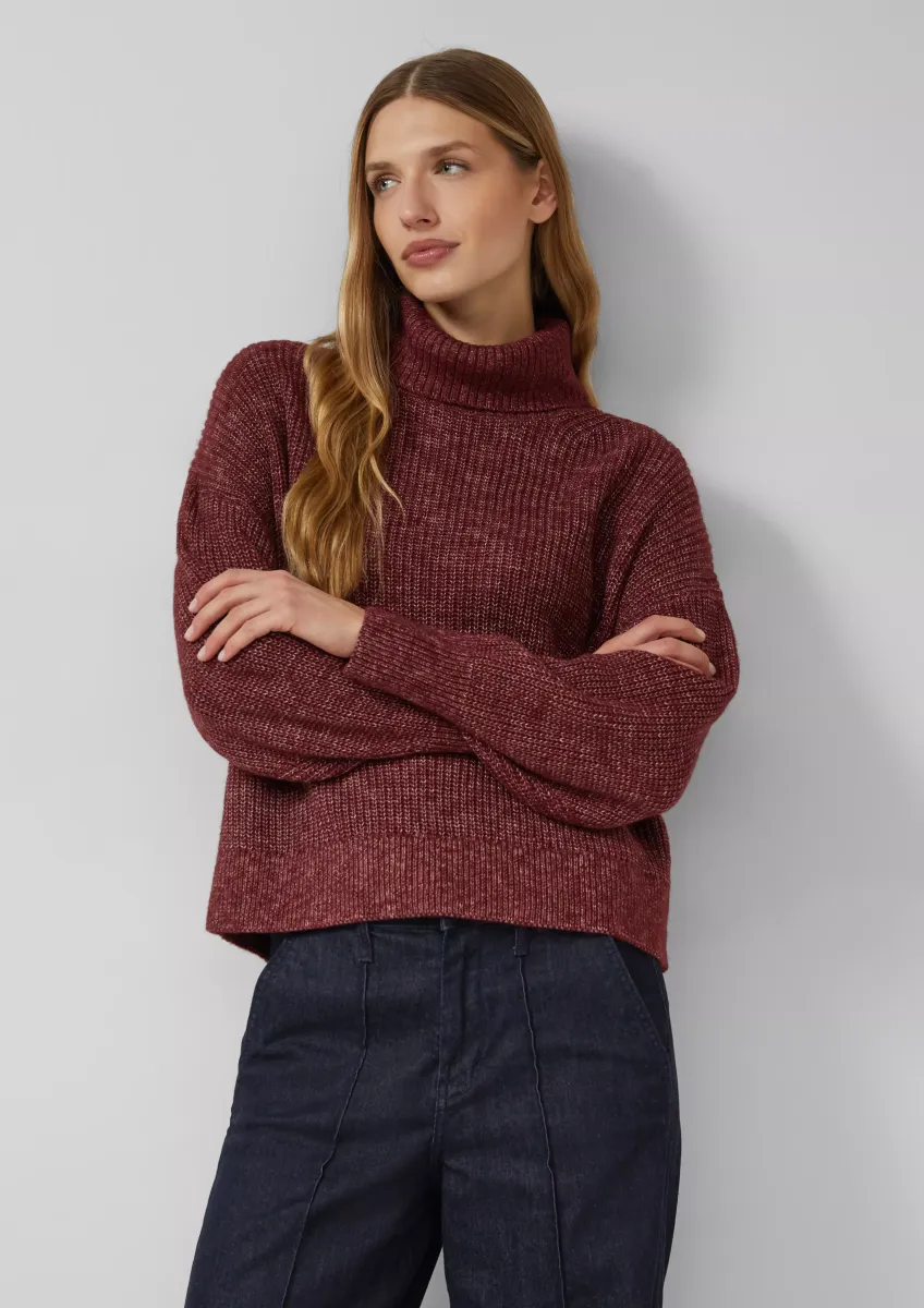 Oversize-Strickpullover mit weiten Ärmeln und Rollkragen