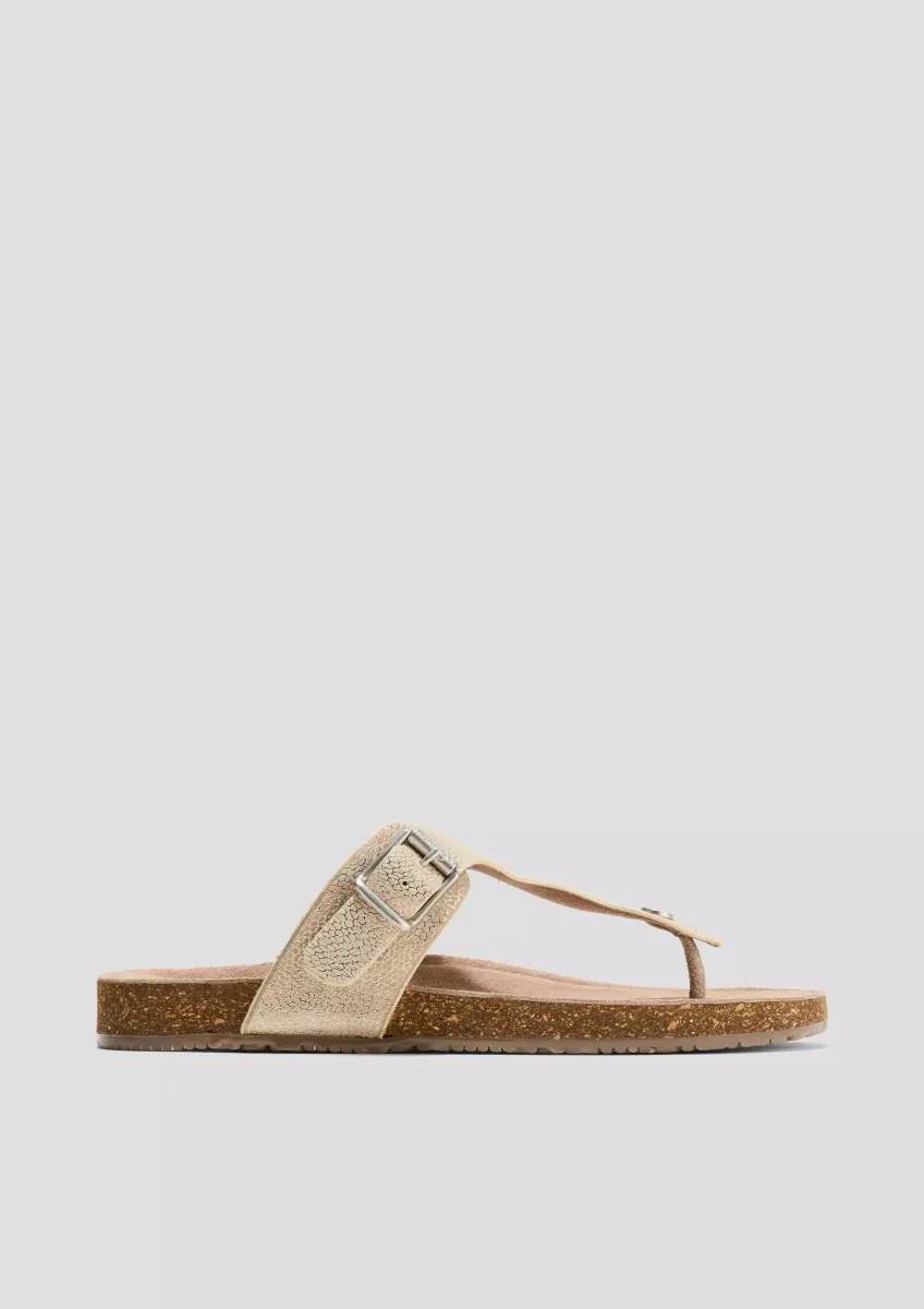 Pantoletten aus Rindsleder mit Dornschließe