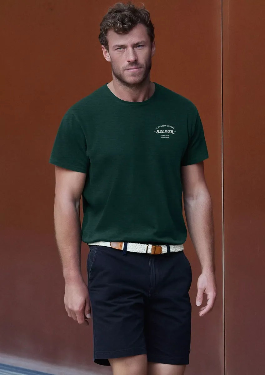 Phoenix: Baumwoll-Shorts mit Flechtgürtel