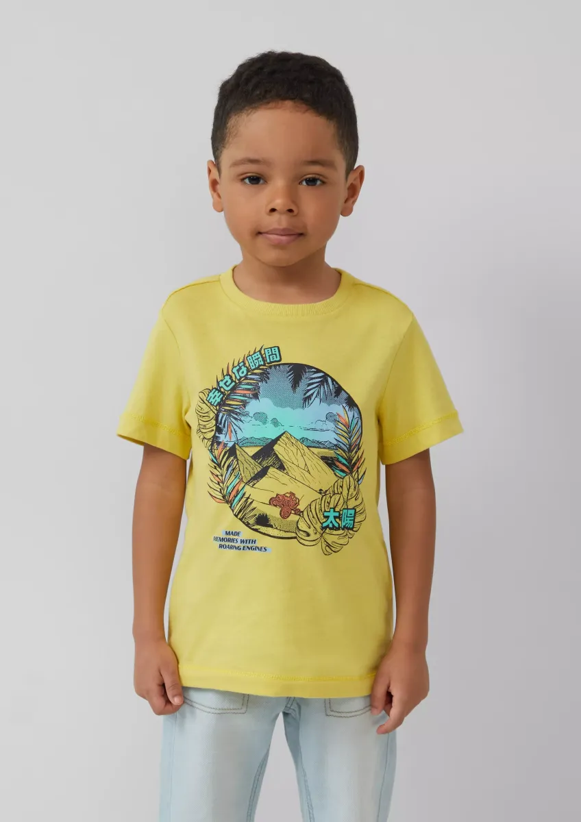 Printshirt mit seitlichen Schlitzen am Saum