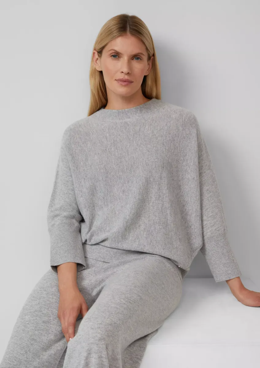 Pullover aus Kaschmirmix mit Fledermausärmeln