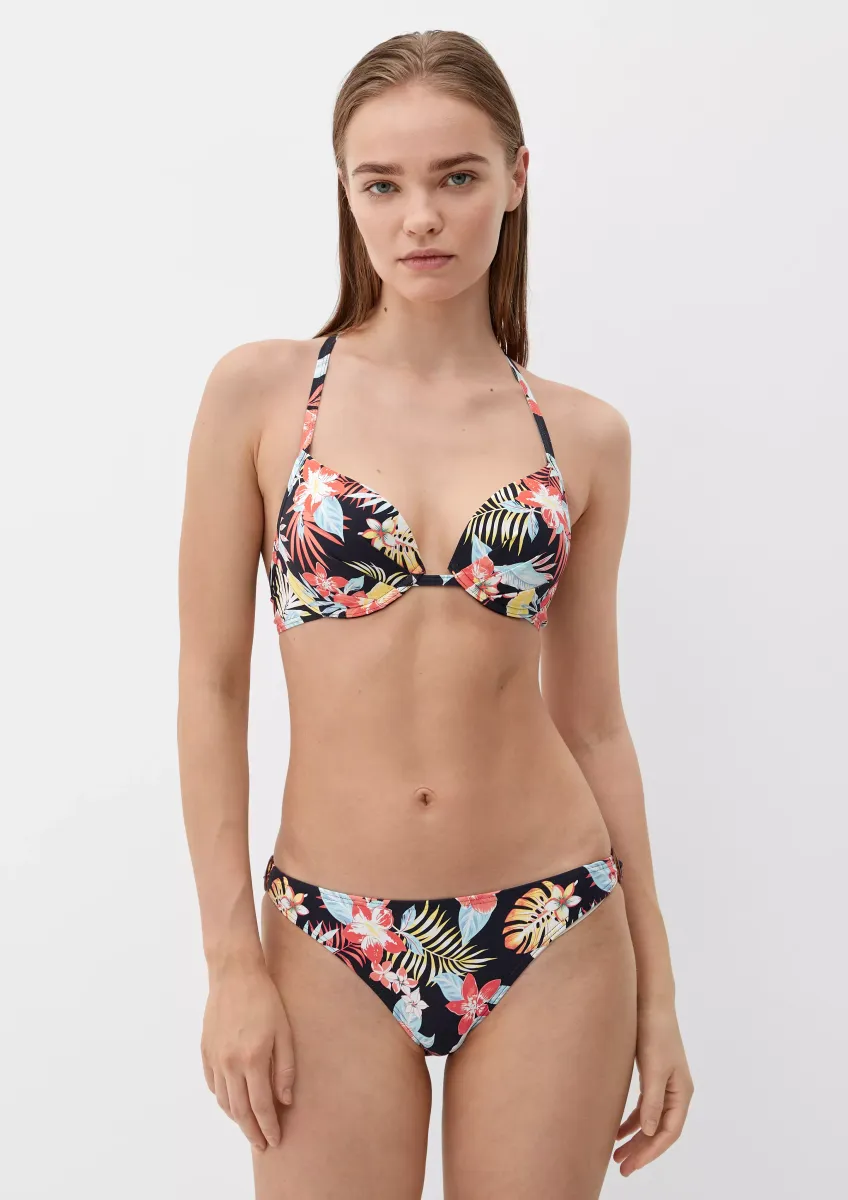 Push up-Bikinitop mit Blumenmuster