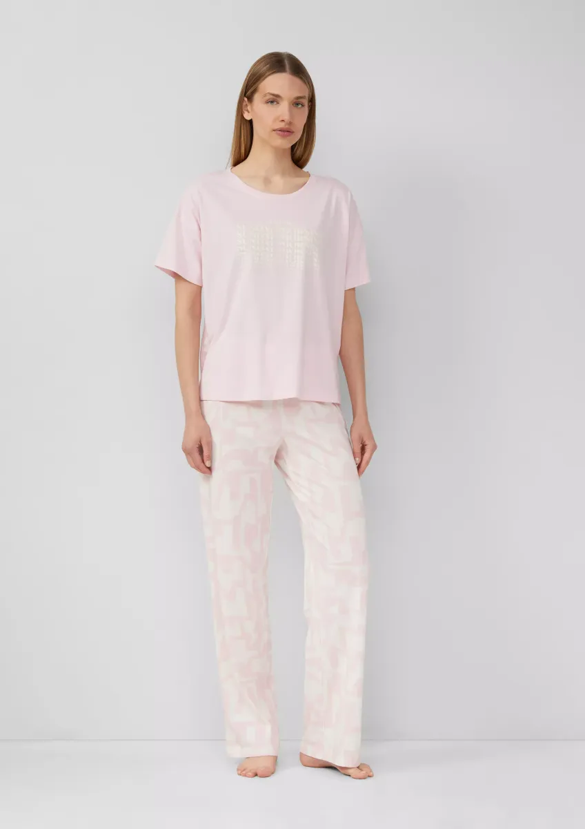 Pyjama aus Baumwollmix mit abstrakt gemusterter Hose