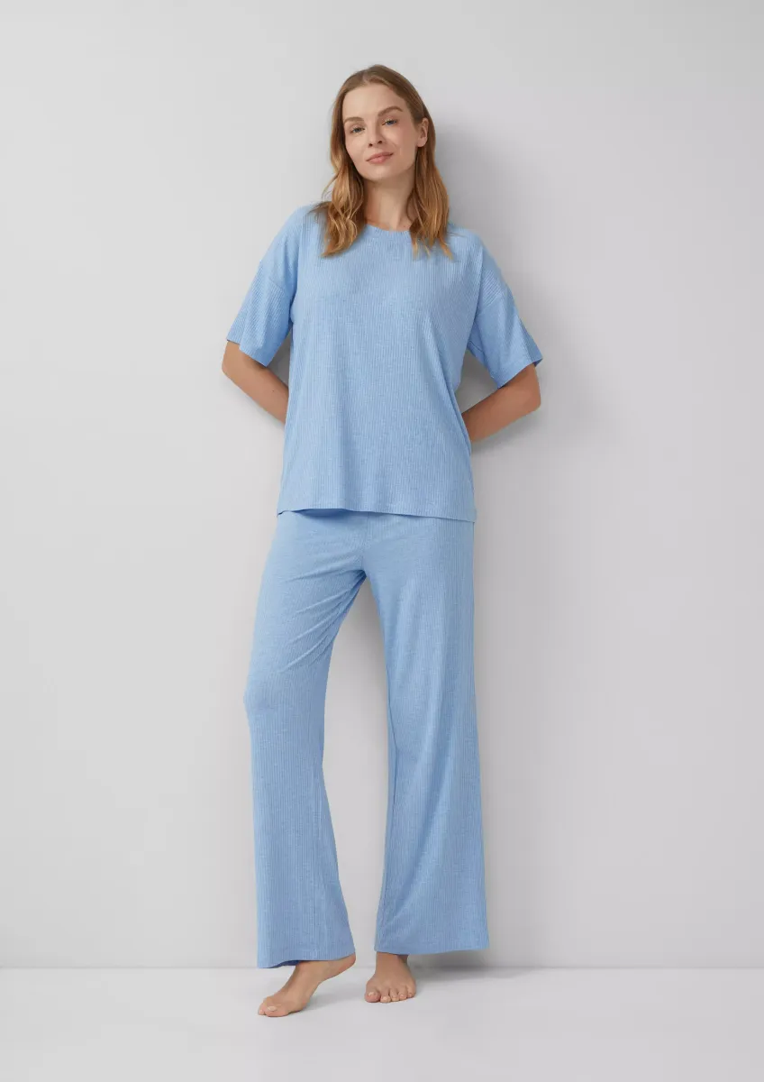 Pyjama-Hose aus Modalmix mit Rippstruktur