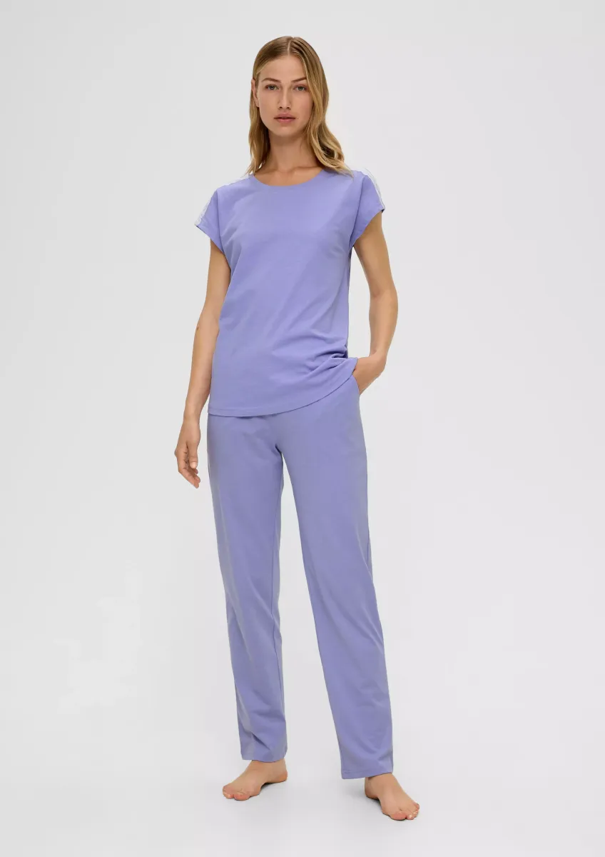 Pyjama-Set mit Spitzen-Detail