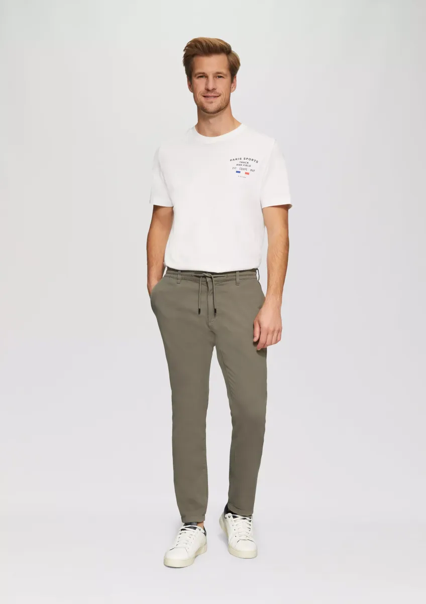 Regular: Chino-Jogger mit elastischem Bund