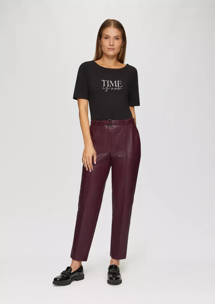 Regular: Cigarette Pants aus Lederimitat