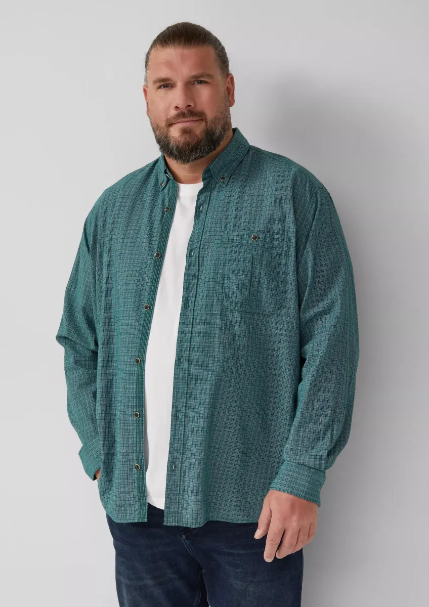 Regular Fit: Gewaschenes Hemd mit Karomuster