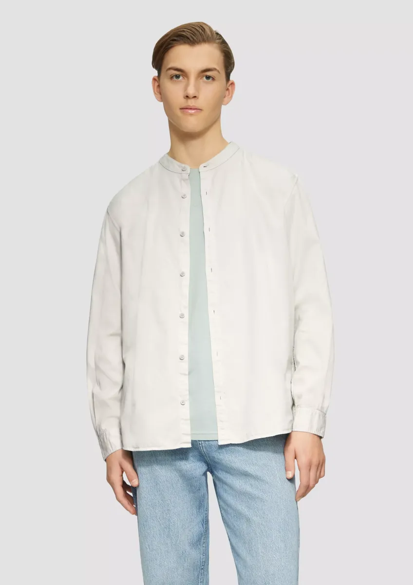 Regular Fit: Gewaschenes Hemd mit Stickerei