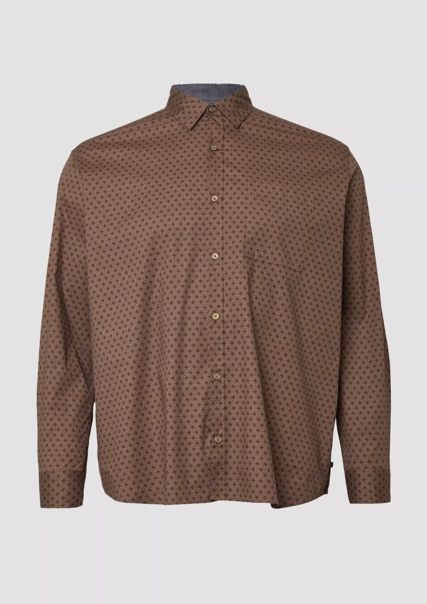 Regular Fit: Hemd mit Allover-Print und Brusttasche