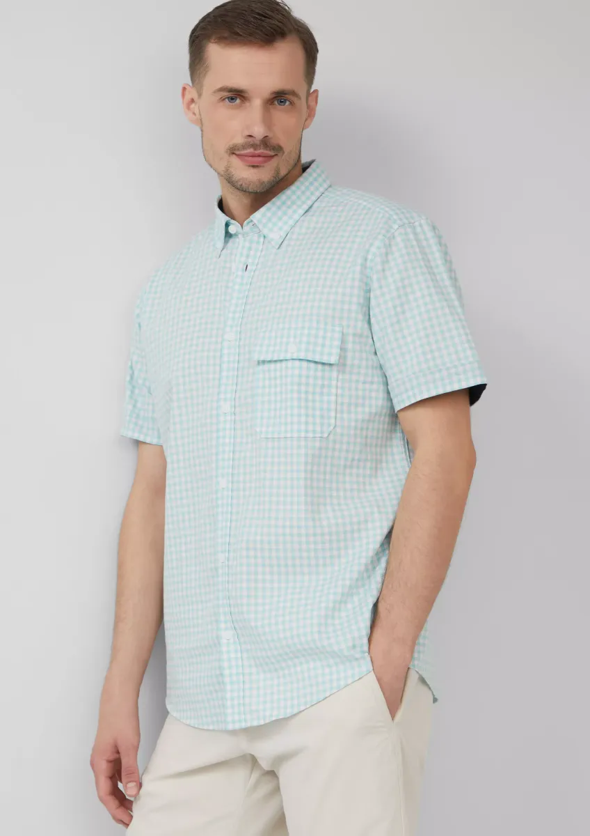 Regular Fit: Kariertes Hemd aus Baumwolle mit Button-Down-Kragen