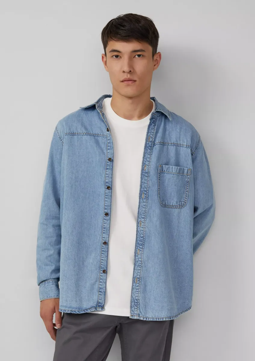 Regular Fit: Lässiges Jeanshemd aus Baumwolle