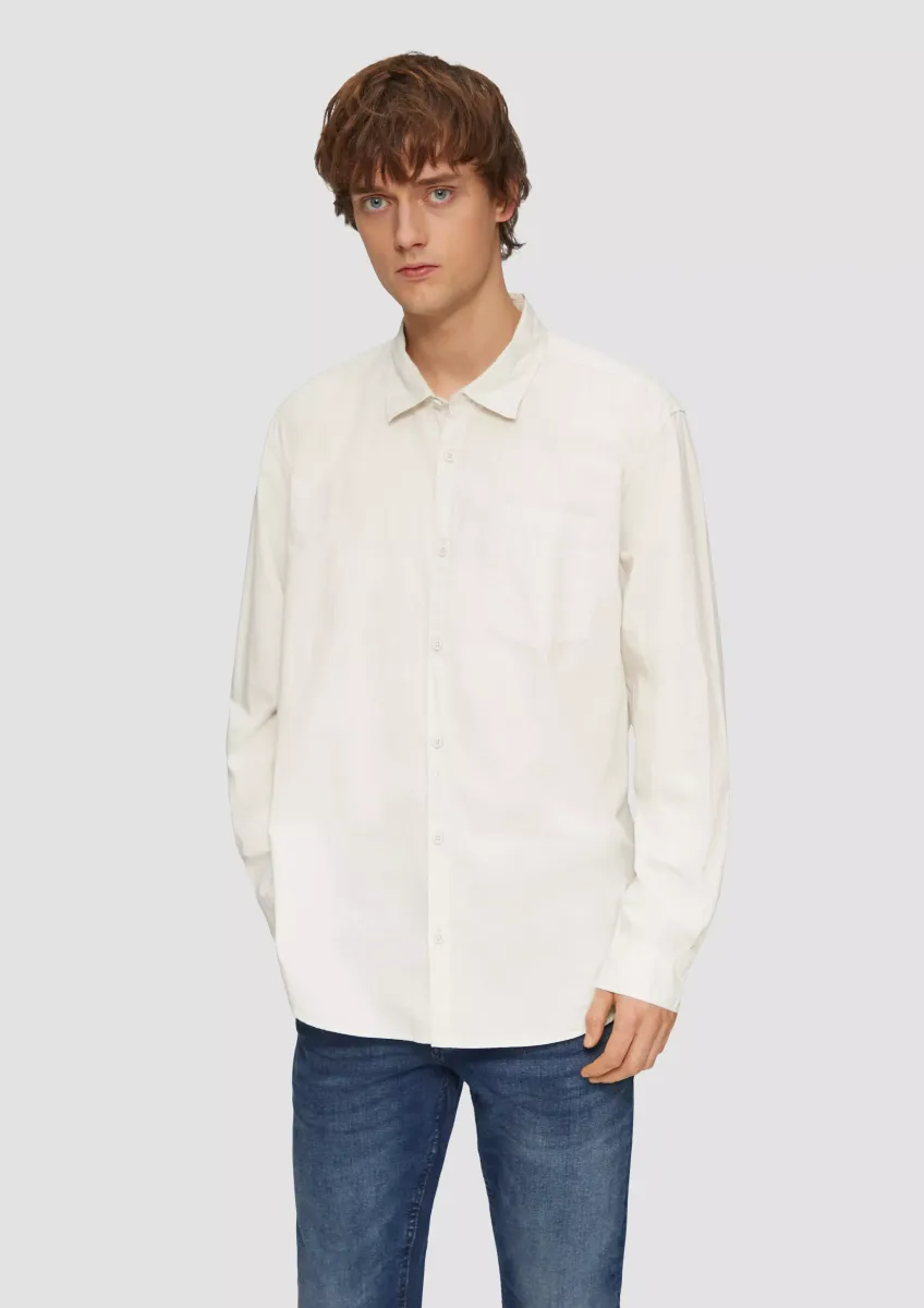 Regular Fit: Popeline-Hemd mit aufgesetzter Tasche