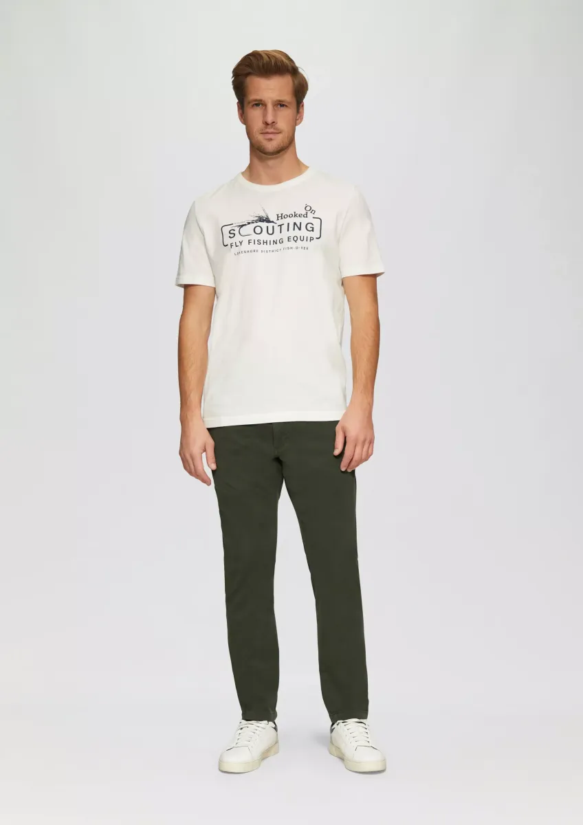 Regular Fit: Strukturierte Chino aus Baumwollstretch