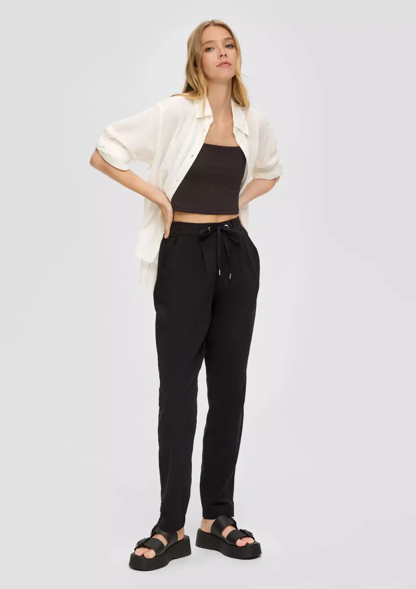 Regular: Hose aus Leinenmix