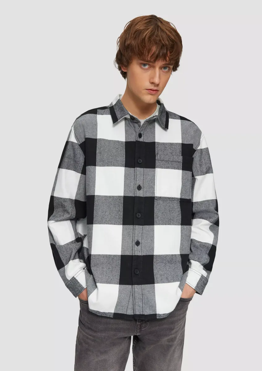 Relaxed Fit: Flanellhemd mit Brusttasche