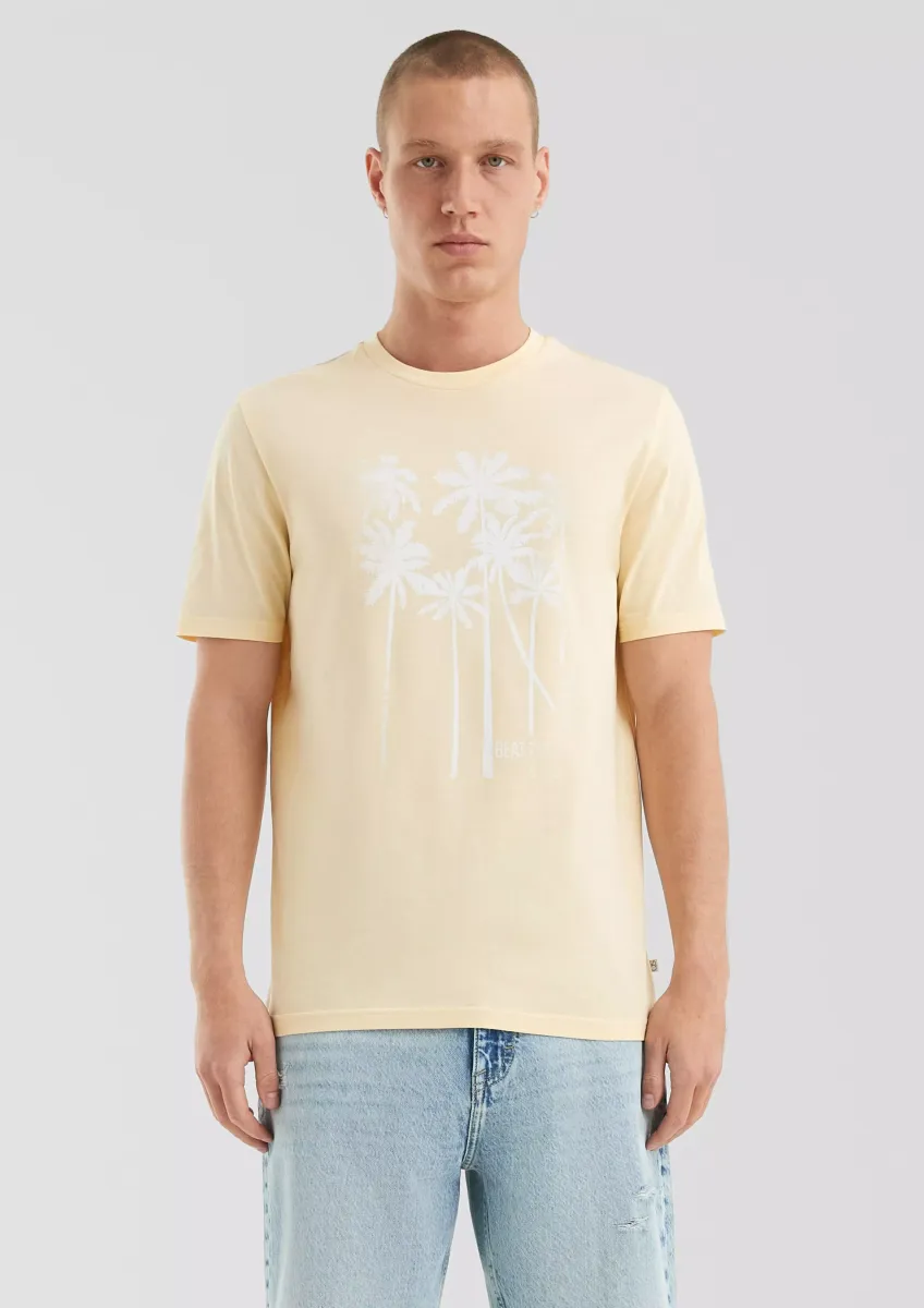 Rundhals-T-Shirt mit Frontprint