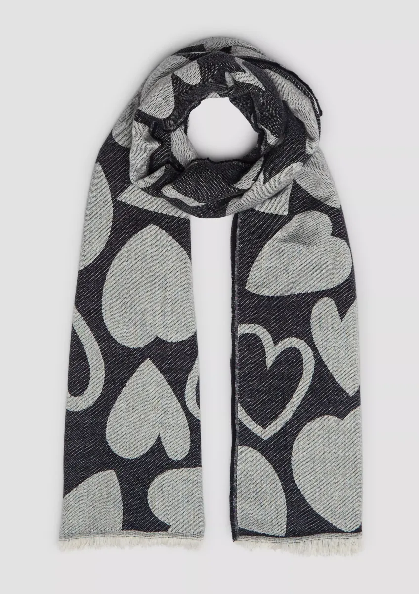 Schal mit Fransen und Artwork