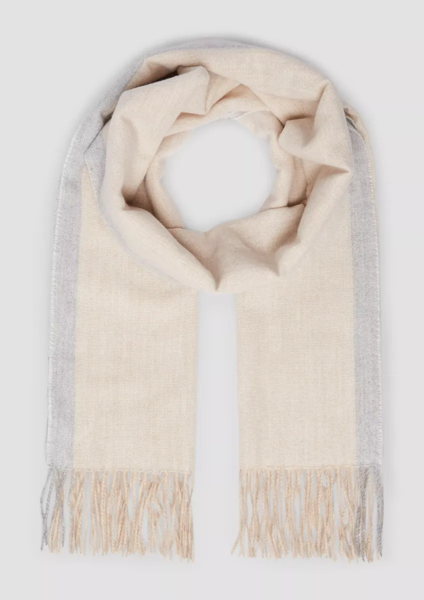 Schal mit Fransen und Colour-Blocking