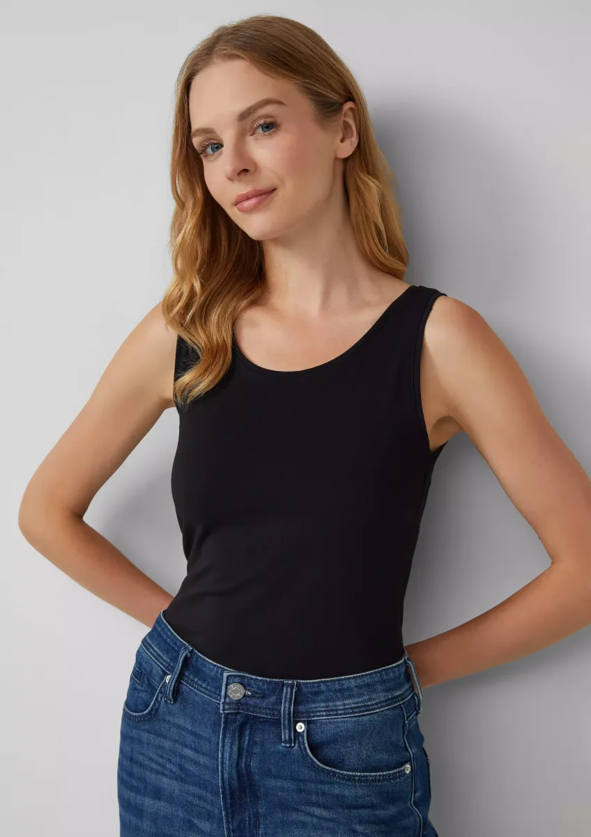 Schmal geschnittenes Tanktop aus Baumwollmix